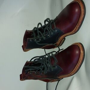 HD Russell boots,  black, mahogany leather,  custom made, exterior sole 11.25"